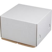 Картонная коробка для торта белая  30*30*19 (50/1)
