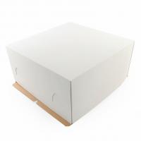Картонная коробка для торта белая 28*28*14 (50/1)